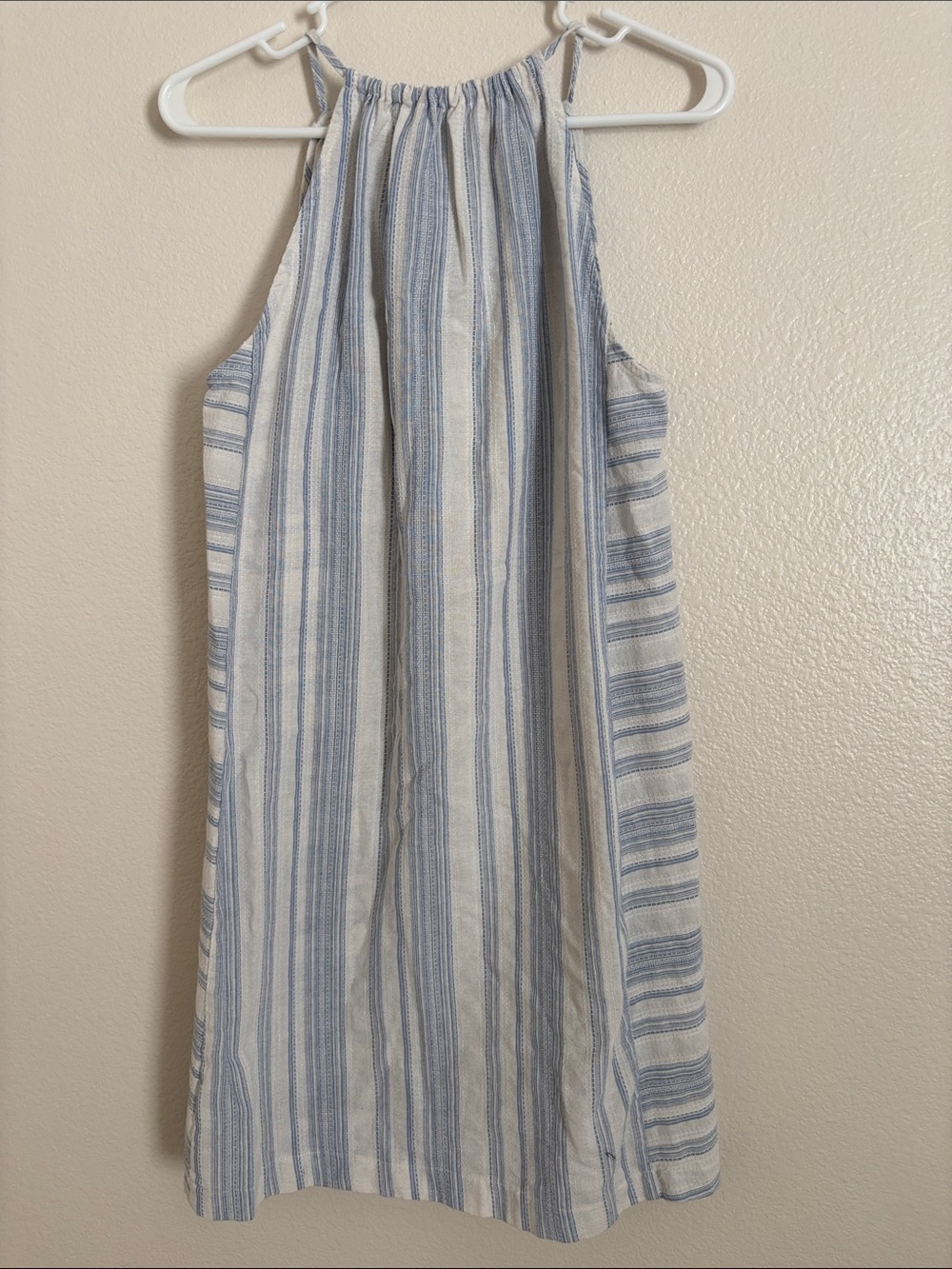 Women’s Blue and White Striped Halter Dress Size Small - Picture 3 of 4